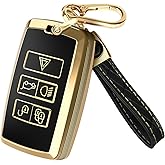 Lucrum Compatible with Range Rover and Jaguar Key Fob Cover & Keychain, TPU Keyfob Case for Land Rover Sport Evoque XE XJ XF