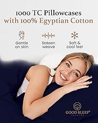 1000 TC Navy Blue Standard Pillowcases Set of 4