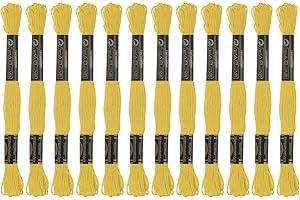 HARFINGTON 12 Skeins Embroidery Floss 8.75yds(8m) Egyptian Long-Staple Cotton Cross Stitch Thread for Sewing DIY Bracelet Yar
