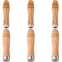 Pndeyo Lot De 4 Poignées De Lime En Bois Avec Colliers En Métal Solide, Poignée En Bois Moyenne Pour Lime De 15,2 à 20,3 Cm Et Grande Poignée En Bois Pour Lime
