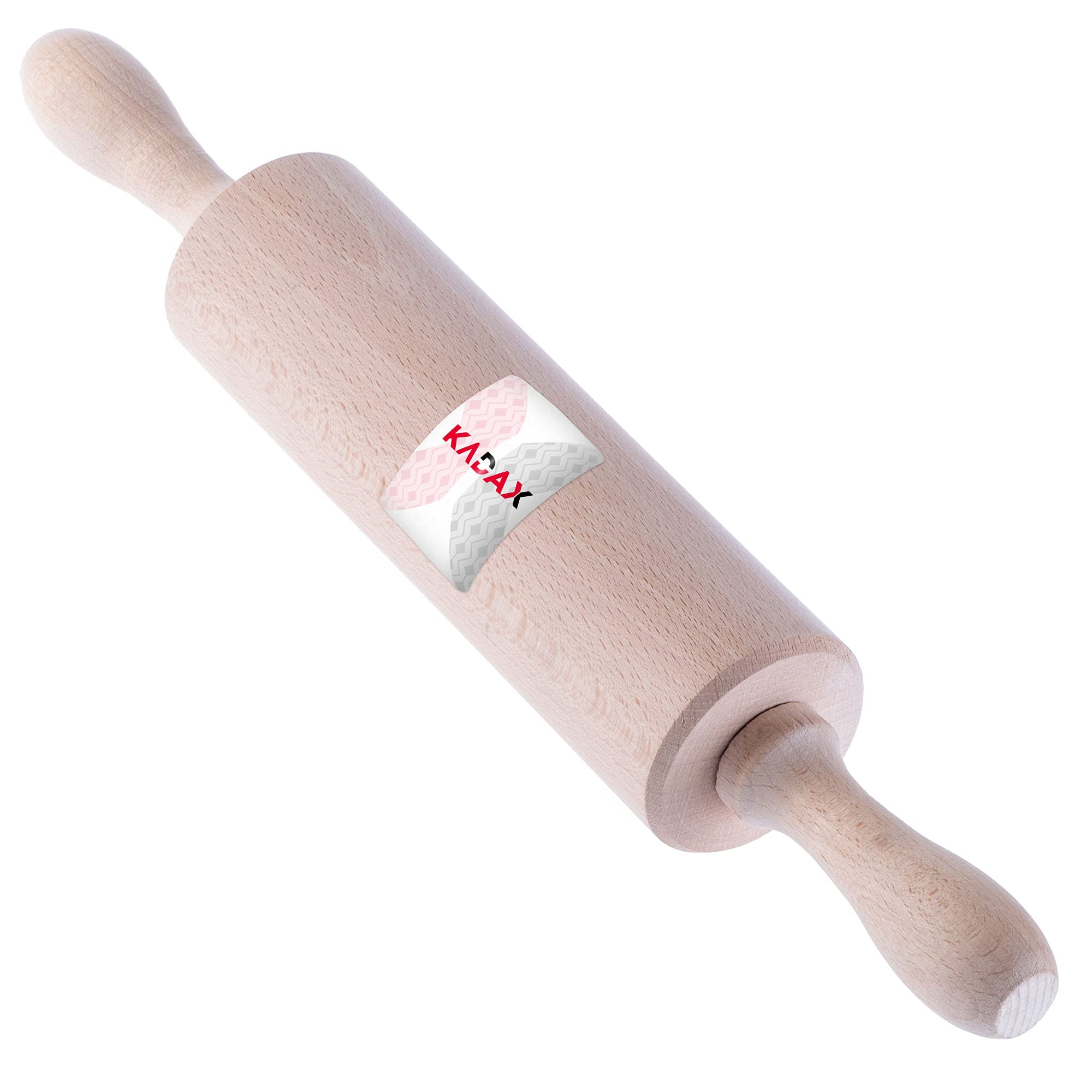 KADAX Wooden Rolling Pin, Revolving Rolling Pin, Pastry Pin, 38 cm Long, Baking Accessories with Handles, Kitchen Roller, Dough Roller