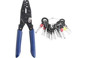 Hilitchi Professional Crimper Tools Wiring Harness Crimping Set for Delphi Packard Weather Pack Terminals and Metri-Pack Connectors with Electrical Wiring Crimp Connectors Auto Terminals Pin Extractor