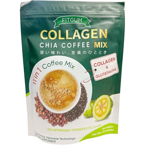 コーヒー SAKURA only/ 20X COLLAGEN COFFEE10pack Amazon.com : 2 Packs FIT GUM Collagen Chia Coffee - 11 in 1