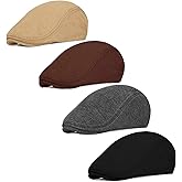 4 Pack Men's Newsboy Hat Ivy Cabbie Hunting Driving Flat Cap