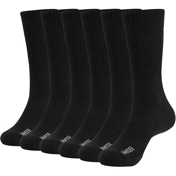 6 Or 12 Pairs Men's Cotton Athletic Tube Socks – Made In USA, Mid Calf, Cushioned, Fits Sizes 9-15 (White/Black/Gray)