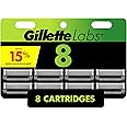 GilletteLabs Razor Blade Refills for Men, Compatible with GilletteLabs Exfoliating Bar and Heated Razor, 8ct Refills