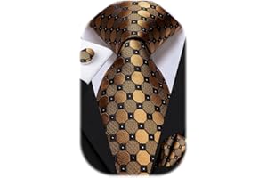 Dubulle Mens Tie Set Solid Paisley Silk Striped Necktie for Men with Cufflinks Tie and Pocket Square
