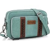 Wrangler Crossbody Bag for Women Shoulder Purse Small Multi Pocket Crossover Bag with Adjustable Strap