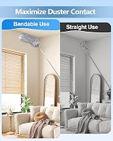Fogray 2026 Upgraded Extendable Duster Telescopic Soft Silicone Cap Microfiber view 2