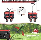 BedStory Collapsible Beach Trolley Cart 176LBS Black+Red All Terrain view 4