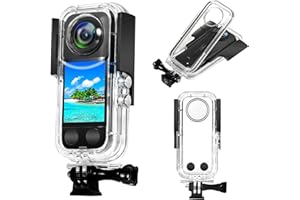 iEago RC Waterproof Housing Case for Insta360 X3, 40M/131FT Dive Case Protective Underwater Shell with Bracket Mount Adapter Accessories for Insta360 X3 Action Camera