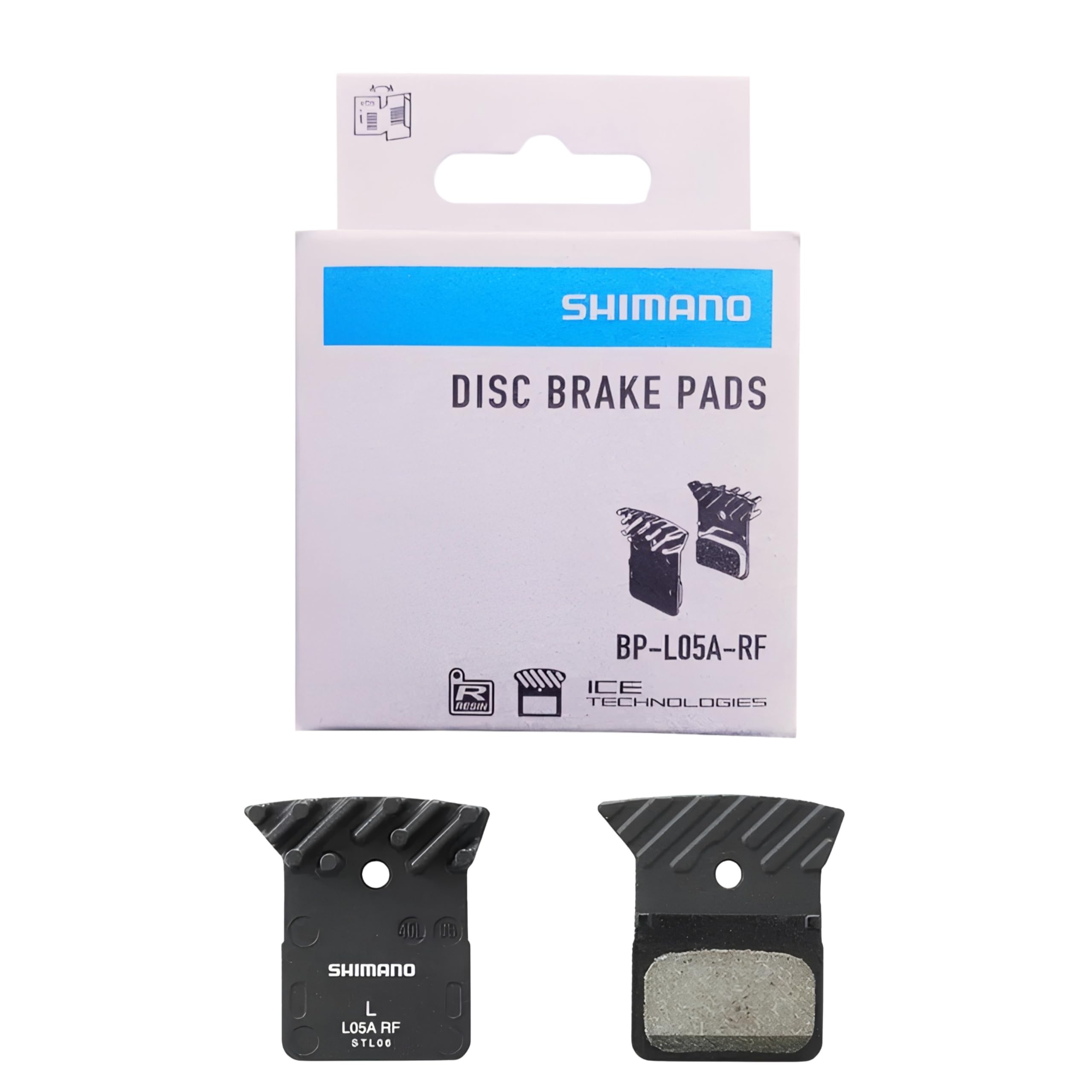 Shimano L05A-RF Resin Disc Brake Pads - With Cooling Fins, Black