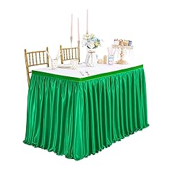 Polyester Table Skirt for Party: Green Tablecloth