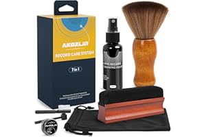 AKOZLIN Vinyl Record Cleaning Brush Kit,Premium LP Cleaner Set 7 in1 Record Cleaner LP Cleaning Solution