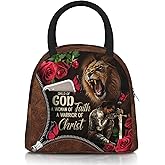 Christian Bible Verses Lunch Box for Women Christian Woman Warrior Lunchbox Inspirational Scripture Insulated Religious Reusable Lunch Tote Bag for Church Office Work Travel