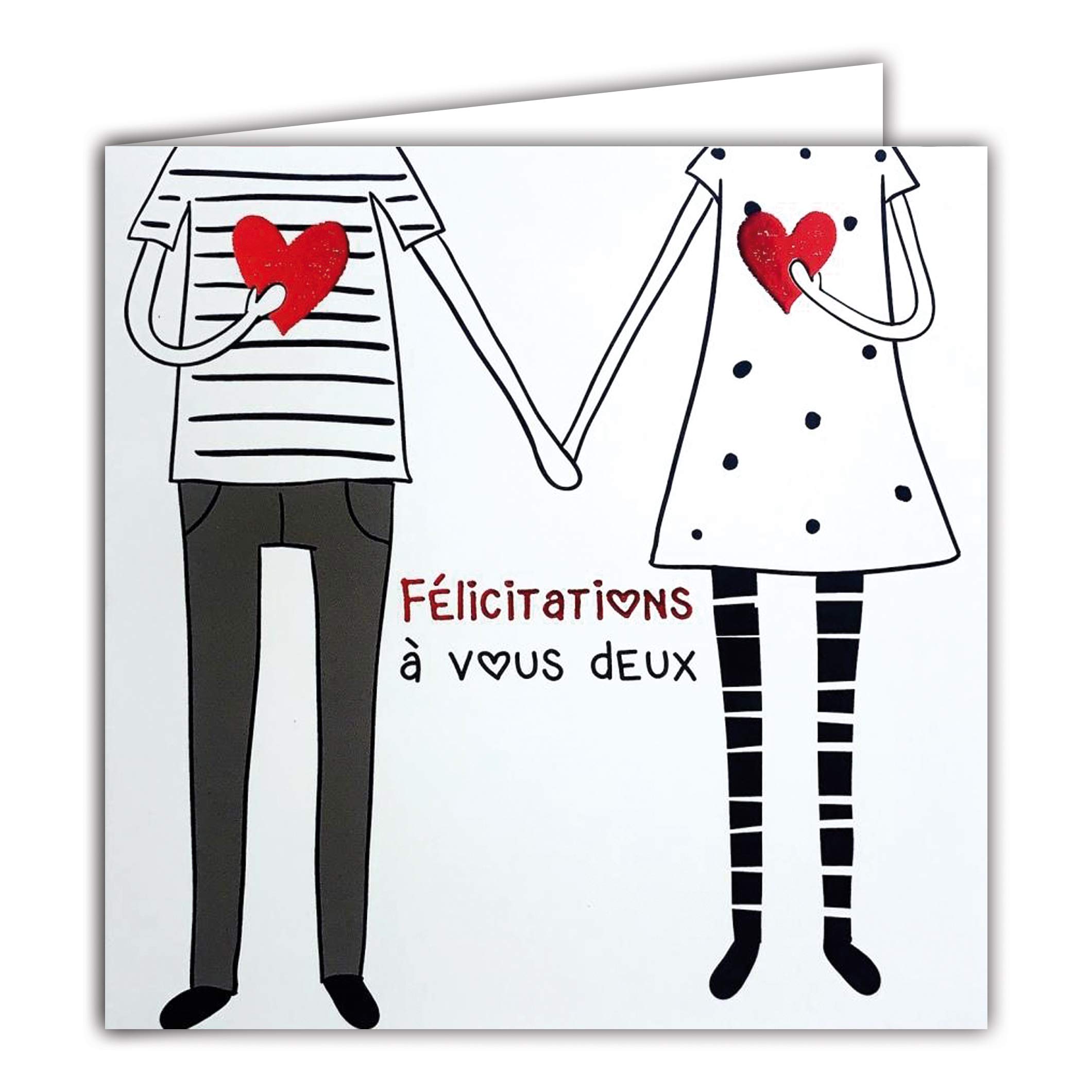 22044 Glossy Red Square Card Congratulations to You Two Couple Moving In Wedding Engagement Announcement Pregnancy Birth Baby