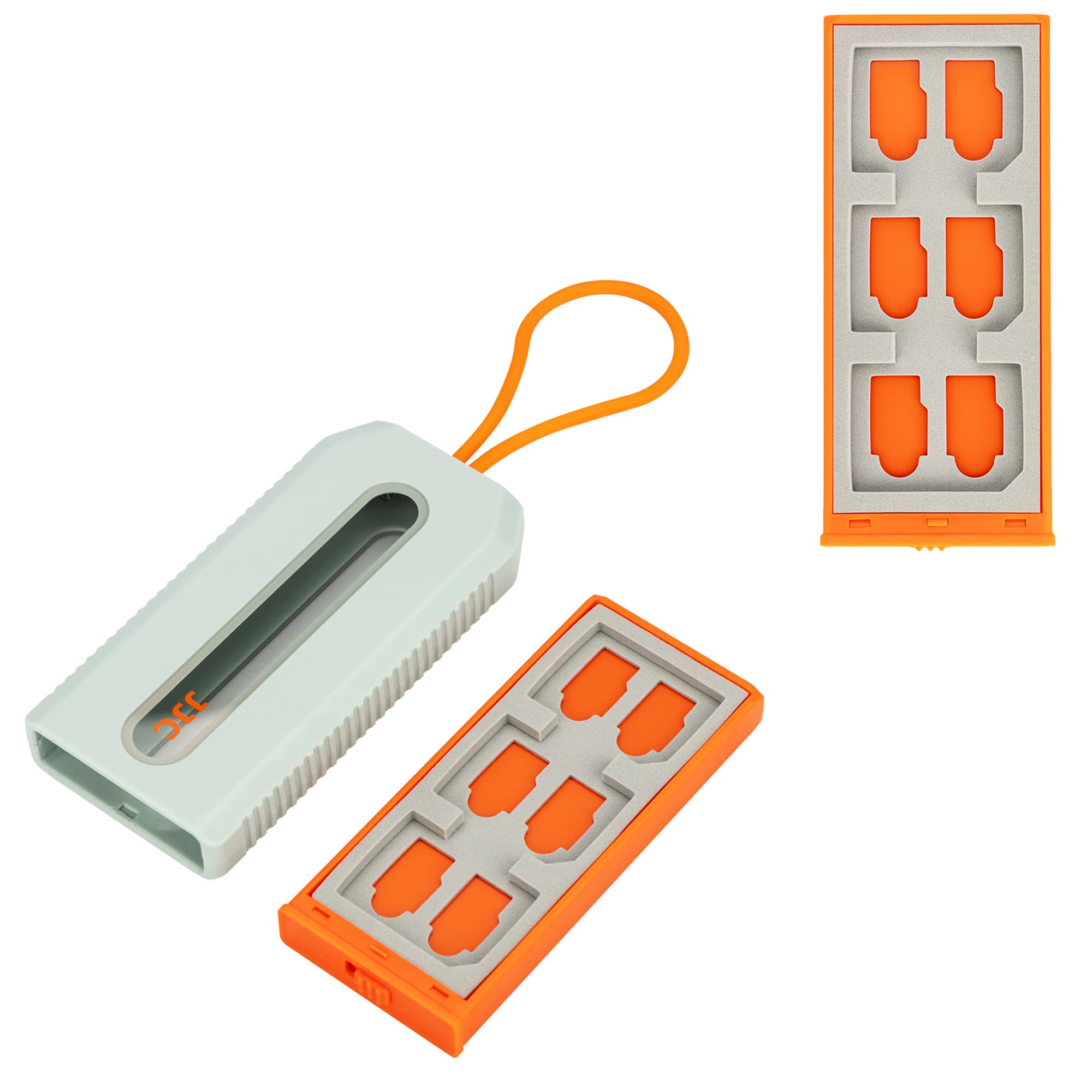 JJC 6 SD Card + 12 TF Card Memory Card Case Holder, Anti-Shock, Portable, Travel, Organizing and Protecting Memory Cards