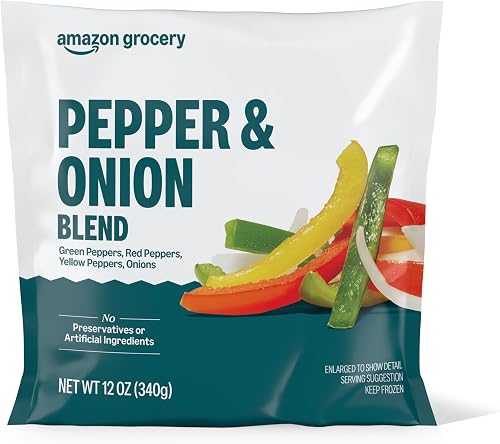 Amazon Grocery mezcla de pimiento y cebolla, 12 onzas, congelada — Frutas y verduras