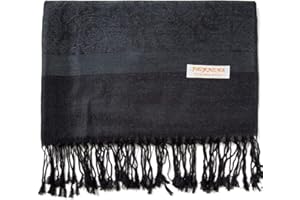 BECOLORED Paisley Pashmina Silk Scarf Shawl Jacquard Cashmere Wrap Stole Two Tones Reversible