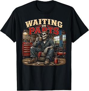 Mechanic Men Auto Repair Waiting on Parts Car Technician T-Shirt