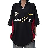 Bakyarder Mens 90s Vintage Jerseys Hip Hop Oversize Shirts Sports Casual Unisex Streetwear Tshirt