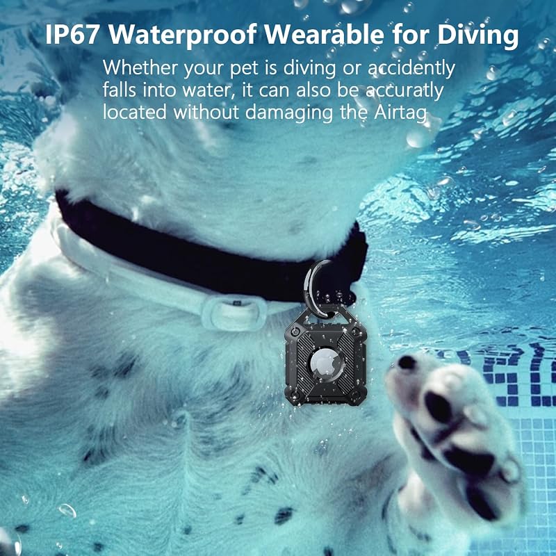 Coque Compatible avec Apple AirTags - Porte-clés Air Tag - Coque de Protection Airtag - Porte-clés en TPU pour Bagages, Chien, Chat, Animal Domestique