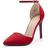 DREAM PAIRS Women's Oppointed-Lacey Pointed Toe Ankle Strap High Heel Stiletto Pumps Wedding Dress Shoes