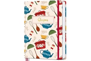 LuBudingJoy Recipe Book to Write in Your Own Recipes, Hardcover Blank Cookbook, Customizable A5 Recipe Journal Hold 148 Recip