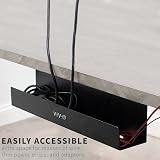 VIVO Under Desk Cable Management Tray 17 Inch Power Strip Holder Black view 4