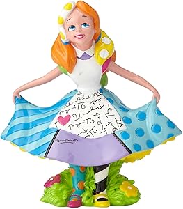 Enesco Disney by Britto Alice Mini, 3.875" Stone Resin Figurine, Multicoloured