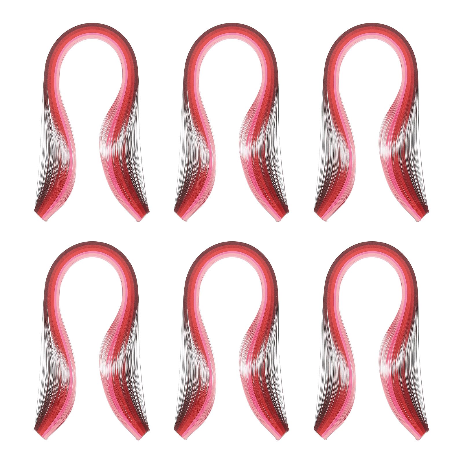 PATIKIL 600pcs Rainbow Quilling Strips Paper 3/16"(5mm) 15" Origami Paper Quilling Strip for Art DIY Hand Craft Christmas, Gradient Red