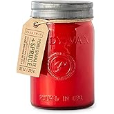 Paddywax Scented Candles Relish Collection Soy Wax Artisan Candle in Glass Jar with Lid, 9.5-Ounce, Pomegranate + Spruce