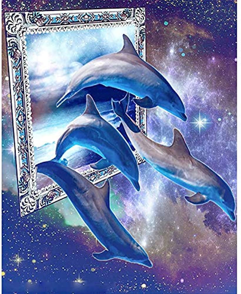 Amazon.com: DIY 3D Dolphins Diamond Painting By Number Resin Needlework