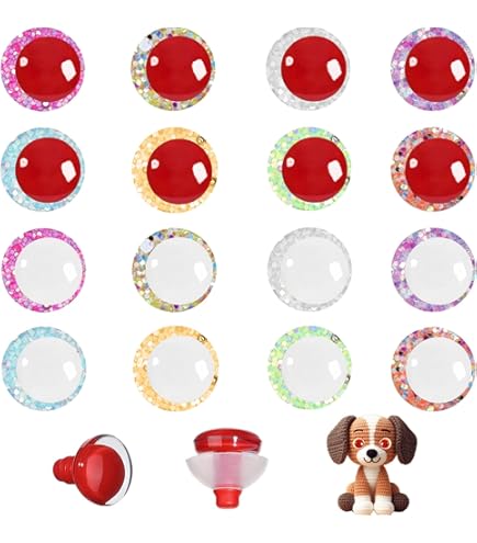 SUPERFINDINGS 100Pcs Safety Eyes For Crochet - 5 Sizes (6mm-13.5mm) Red Doll Eyes With Washers For Plush Animals