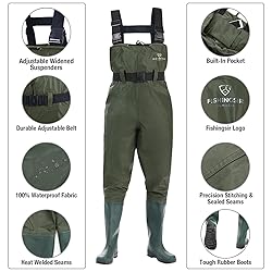FISHINGSIR Fishing Waders for Men with Boots Womens