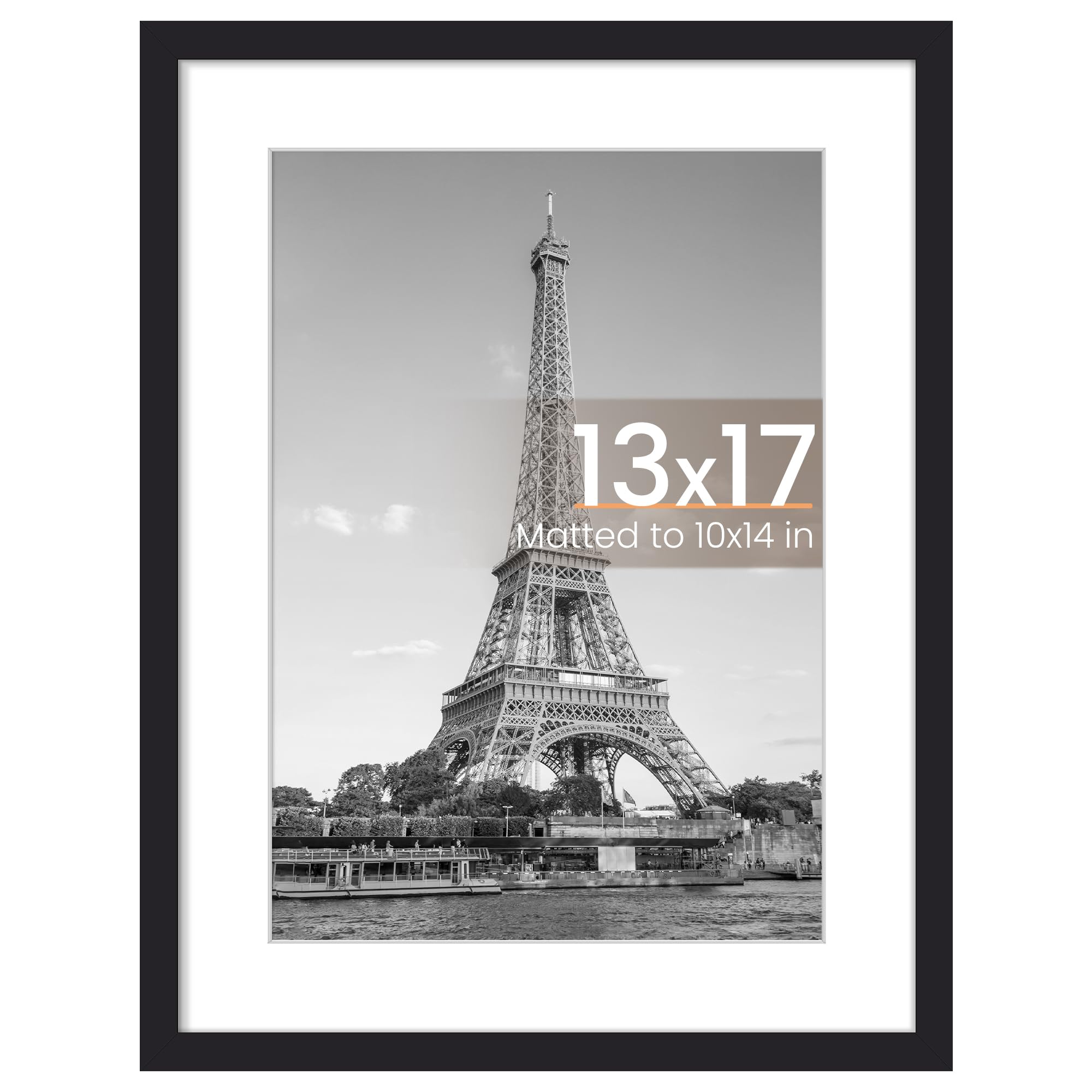 Photo 1 of ***FACTORY SEALED***upsimples 13x17 Picture Frame, Display Pictures 10x14 with Mat or 13x17 Without, Wall Hanging Photo Frame, Black, 1 Pack