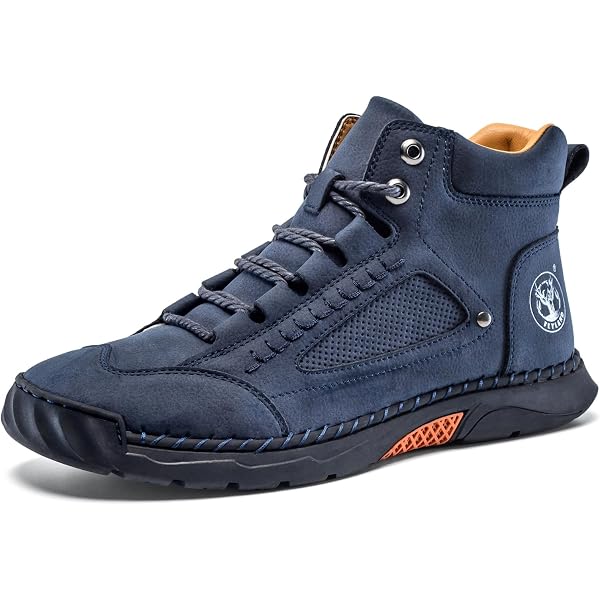 Amazon.com | Men's Italian High-Top Casual Leather Boots Lace-Up