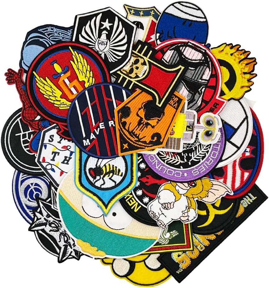 Mixed Media - 27pcs Halloween Costume Cosplay Mixed Movie TV Series Embroidered Iron On Patches