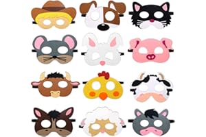 CiyvoLyeen Party Animals Felt Masks Jungle Farm Forest Animals Theme Birthday Party Favors Party Supplies for Boys or Girls