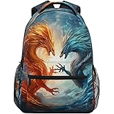 ZOEO Dragons Backpacks 3rd 4th 5th Grade School Bookbags Travel Laptop Daypack Bag Purse for Boys Girls Teens