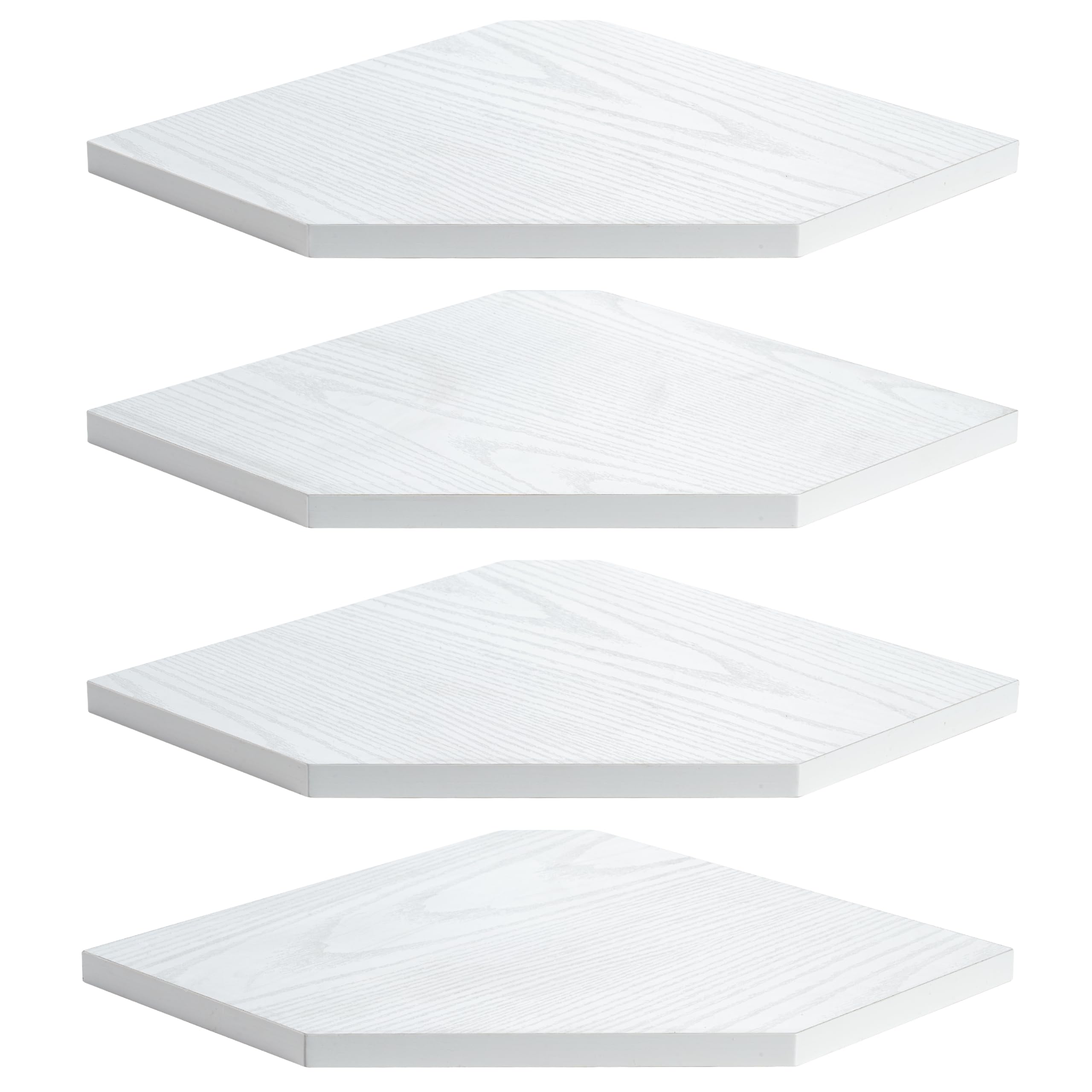 Photo 1 of Corner Shelf Wall Mount, Floating Corner Shelves, Set of 4 Corner Wall Shelf Organizer, Rustic Wood Wall Storage Display Shelves for Living Room Bedroom Bathroom Kitchen, Rustic White