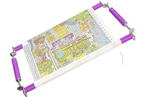 Couple Embroidery Art Embroidery Clip Frame Cross Stitch 4 Slot Presser Heavy Duty Embroidery Bandage Embroidery Frame Needlepoint Frame Embroidery Scroll Frame Embroidery Frames (Purple)