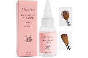 MelodySusie Nail Brush Cleaner, Acrylic Gel Nail Brushes Cleaning & Restoration Wax and Gel Removing Solution for Manicure Salon at Home 30ml/1fl.oz
