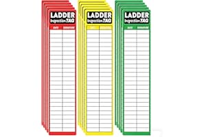 120 Pack Ladder Inspection Labels – 8.5 x 2 Inch 3-Color Safety Inspection Tags, Self-Adhesive Vinyl with Step Inspection Gri
