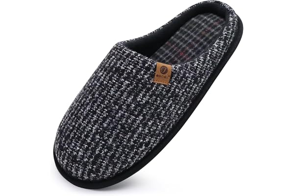 ONCAI Mens Cozy Memory Foam scuff Slippers Slip On Warm House Shoes Indoor/Outdoor With Best Arch Support