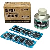 PAX 30 Pcs 32mm Round Universal Tire Patch Kit for Inner Tubes, with 60ml Green Rubber Cement, Tube Patch Kit for Bike, Motorcycle &amp; Inflatable Tires (Not Plug, Not Sealant)