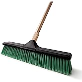 Eyliden 18" Wide Push Broom with 66" Long Handle, Heavy-Duty Professional Outdoor Indoor Brooms with Stiff Bristles, Garage B