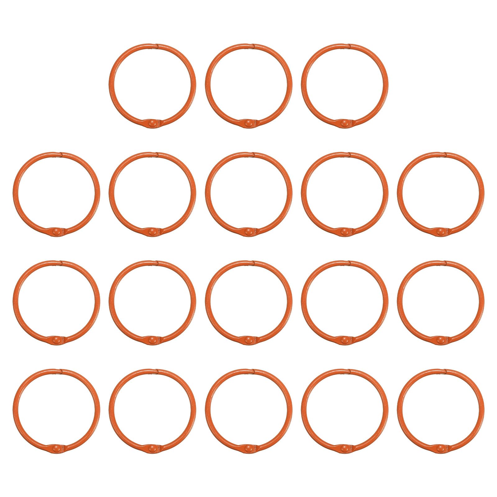 PATIKIL 1.8 Inch Loose Leaf Binder Rings, 18 Pack 3mm Metal Flash Card Book Binding Rings for Key Chain Index Card Scrapbooks, Orange