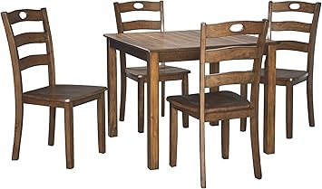 Amazon Com Signature Design By Ashley Hazelteen Dining Room Table And Chairs Set Of 5 Medium Brown Furniture Decor