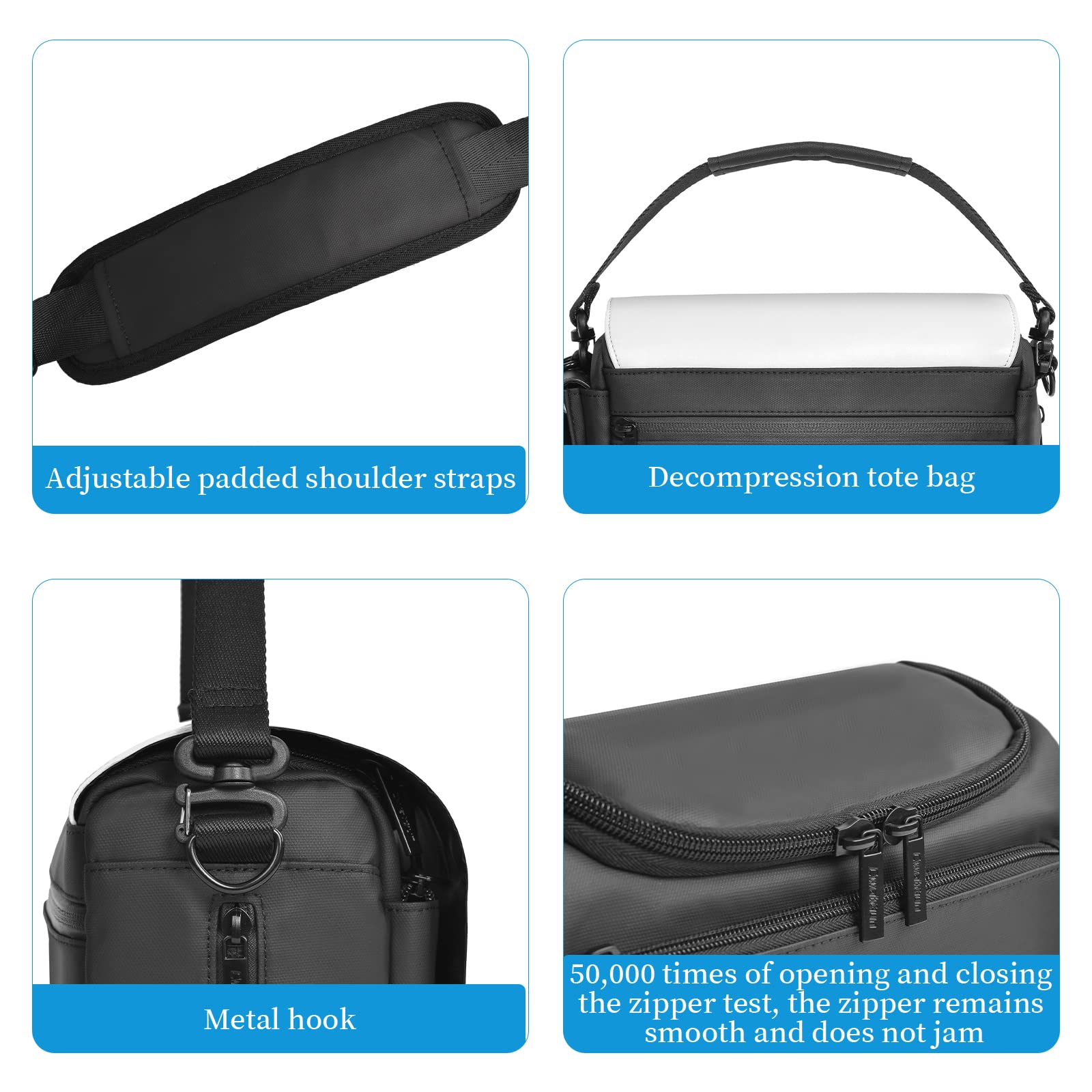 Cwatcun Camera Shoulder Bag, Waterproof Crossbody Case, Compact Photography Backpack, Compatible with Canon/Nikon/Sony/Fuji DSLR/SLR/Mirrorless Camera, Lens and Accessories, White